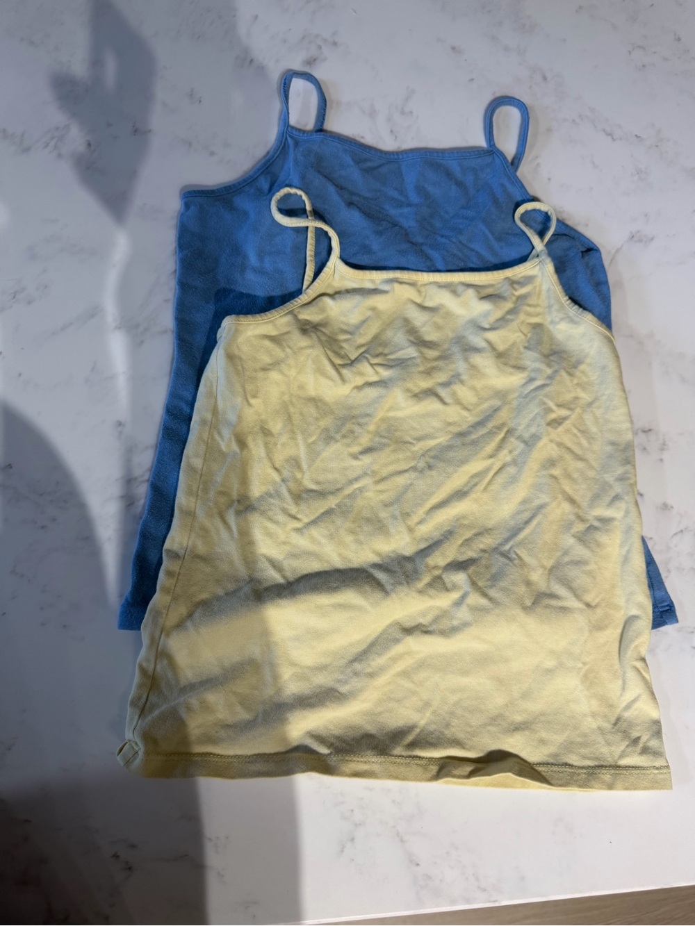 Faded Glory Yellow & Blue Spaghetti Strap Tank Tops